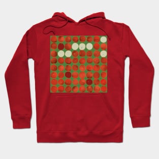 Red apple pattern on green Hoodie